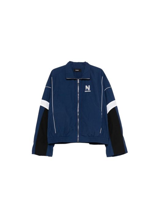 NAHMIAS Blue Logo-Detail Panel Jacket for men