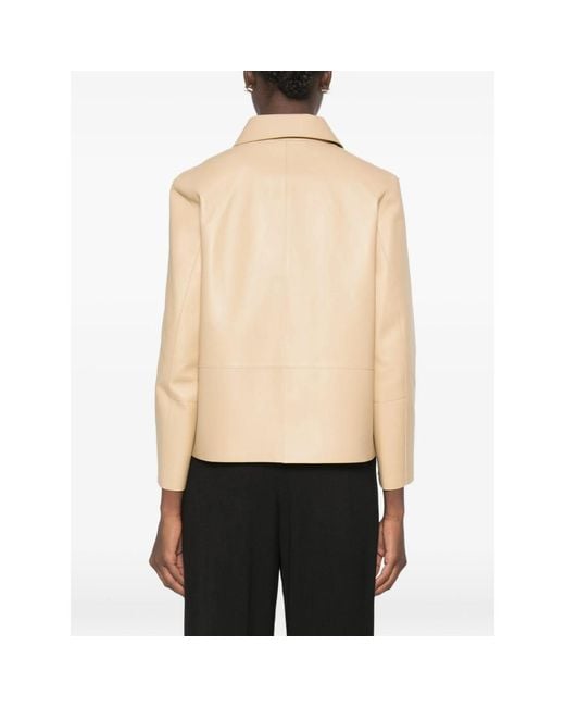 Totême  Natural Button-Up Leather Jacket