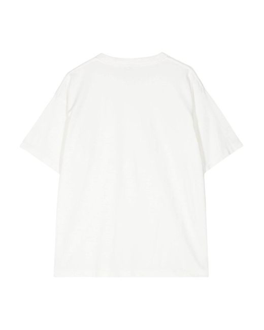 Bode White Flower Logo-Embroidery T-Shirt for men