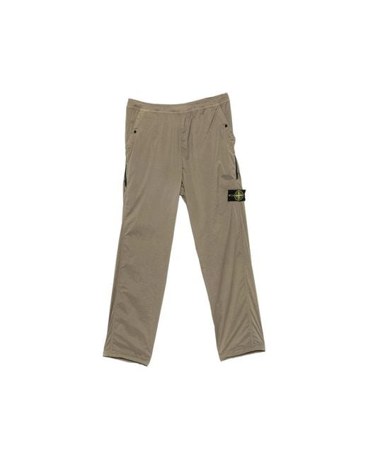 Stone Island Gray Compass-Motif Track Pants for men