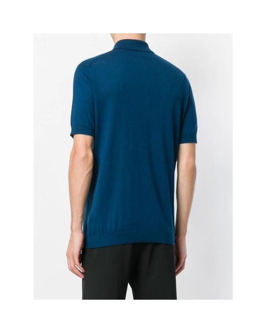 John Smedley Blue Adrian Polo Top for men