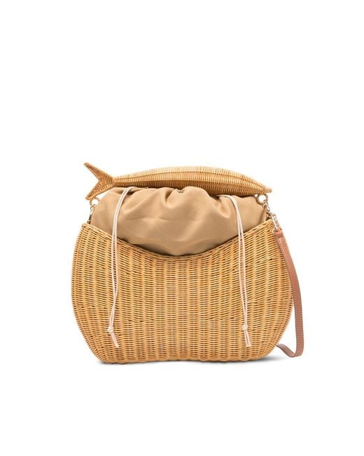 Serpui Natural Fish Wicker Tote Bag