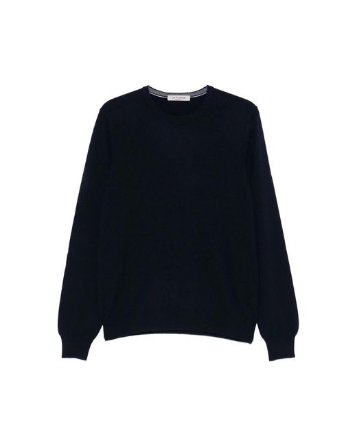 Fileria Blue Crew-Neck Cashmere Sweater for men