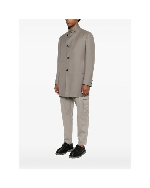 Tagliatore Gray Single-Breasted Coat Gordon for men