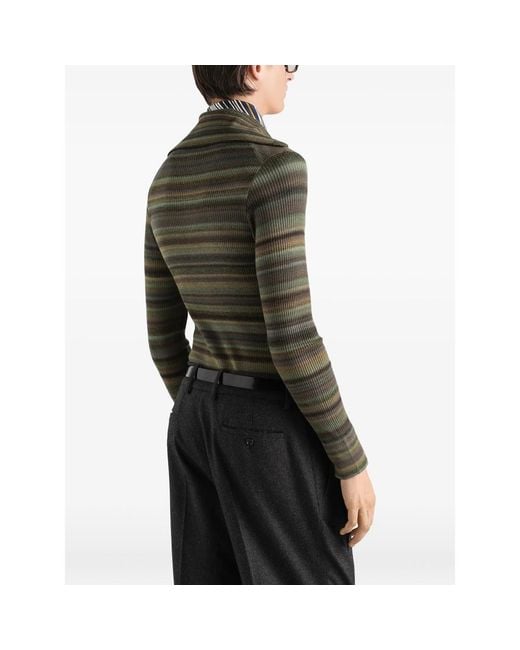 Dolce & Gabbana Green Ribbed Wool Cardigan for men