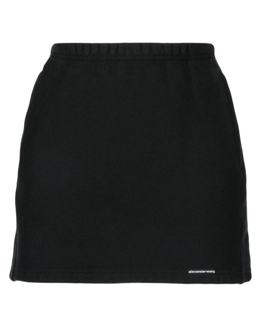 Alexander Wang Black Logo-Tag Cotton Miniskirt