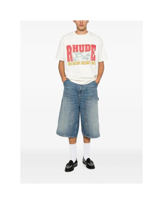 Rhude White T-Shirts And Vests for men