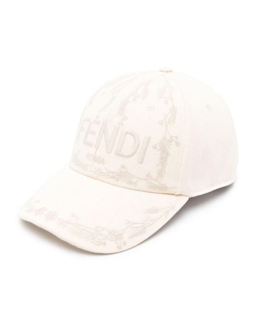 Fendi Natural Logo-Embroidered Baseball Cap for men
