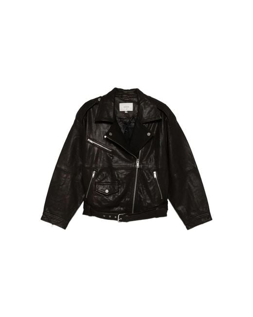 Gestuz Black Belted Leather Jacket