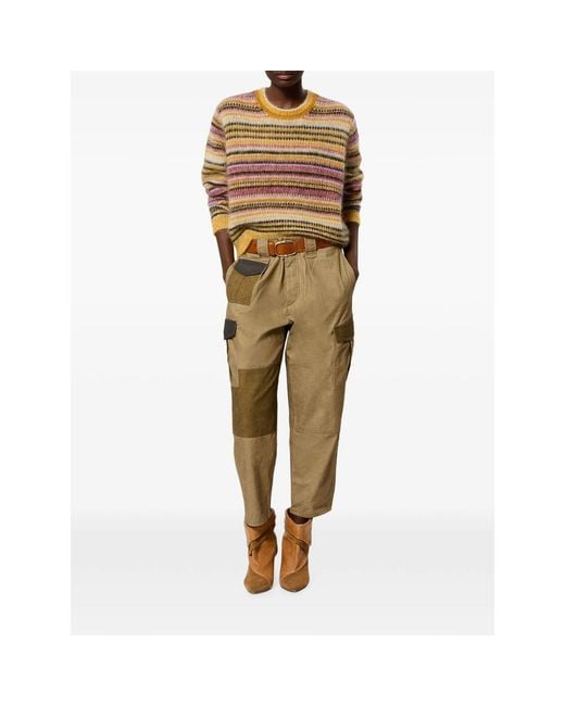 Isabel Marant Natural Morine Striped Brushed-Knit Jumper
