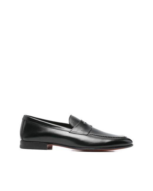 Santoni Black Loafers for men