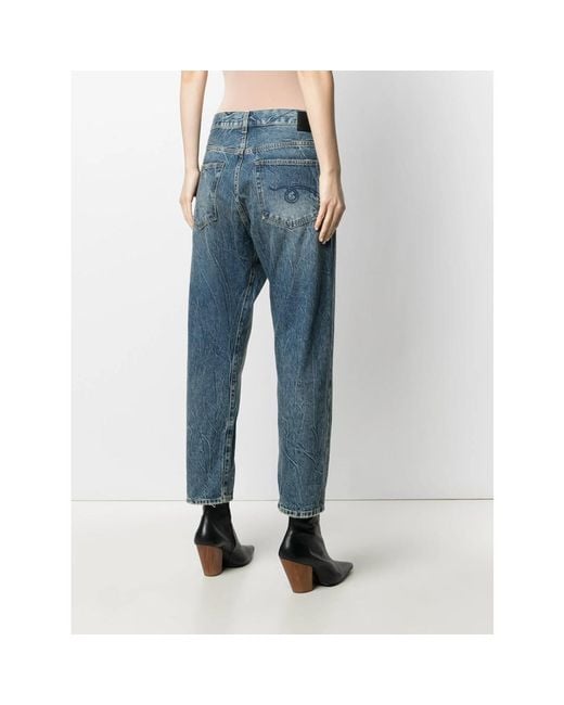 R13 Blue Crossover High-Rise Jeans