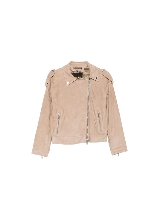 Moorer Natural Loette Zip-Fastening Leather Jacket