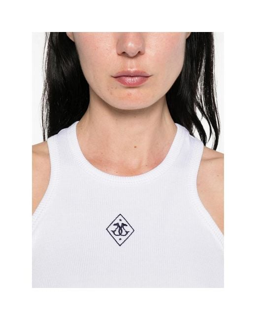Seafarer White Logo Print Top