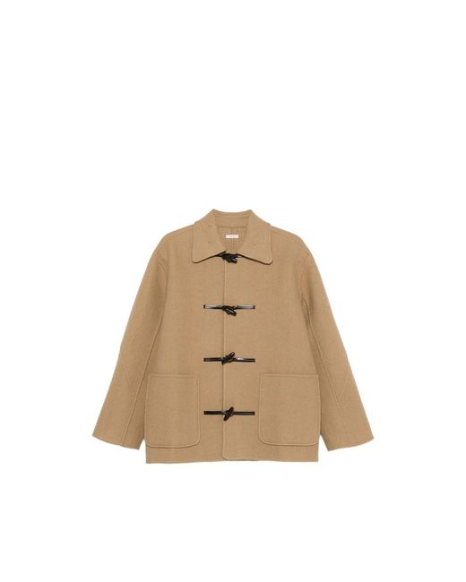 LAMRONS Natural Toggle-Fastening Coat