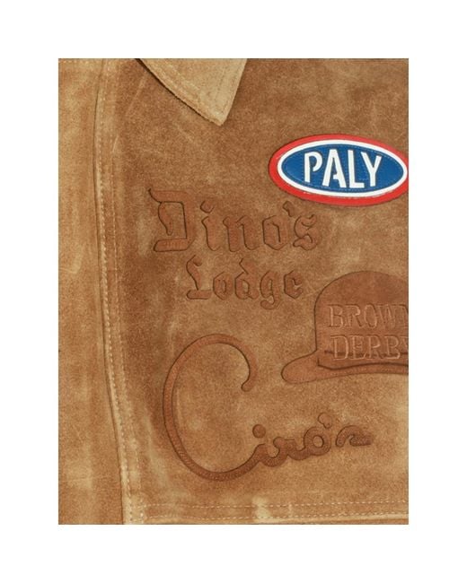 Paly Hollywood Brown Sunset Embellished Suede Jacket for men