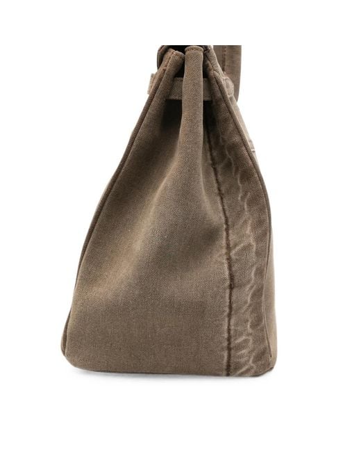 ANOTHER CHANCE Gray Panelled Logo-Patch Tote Bag for men
