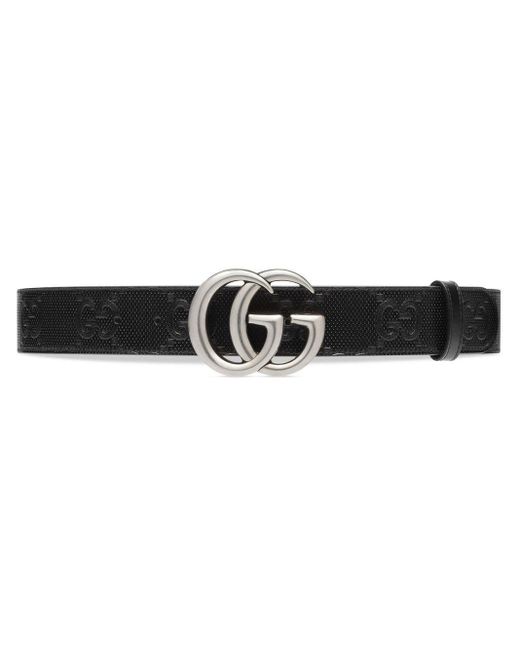 Gucci Black Gg Marmont Embossed Belt for men