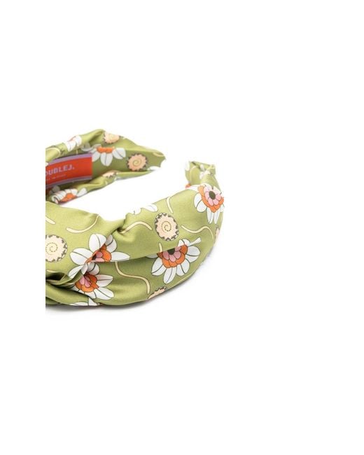 LaDoubleJ Metallic Floral-Print Headband