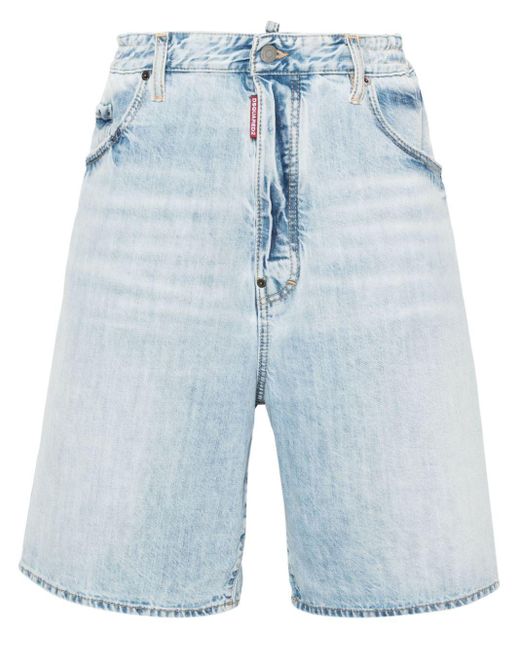 DSquared² Blue Light Palm Beach Denim Shorts for men