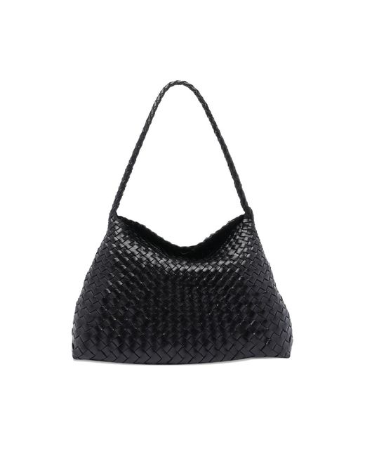 Dragon Diffusion Santa Croce Woven Leather Shoulder Bag in Black | Lyst UK