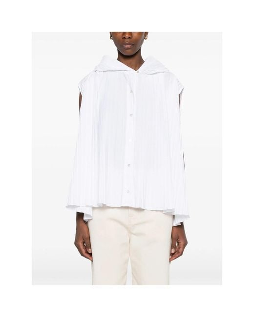 Barena White Pleated Blouse