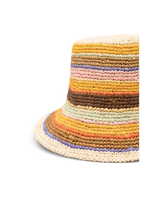 Zimmermann Natural Stripe-Pattern Bucket Hat