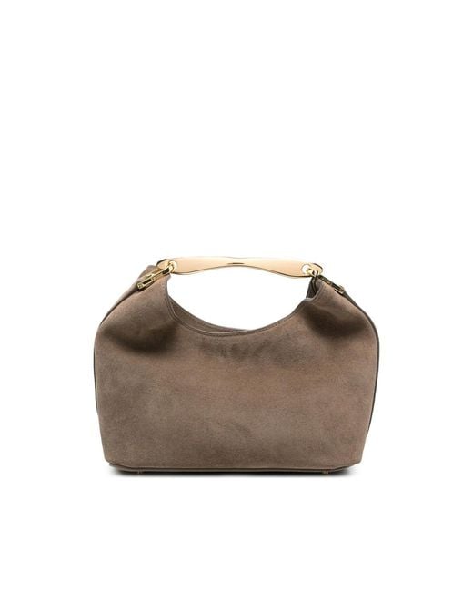 Elleme Brown Small Boomerang Suede Tote Bag