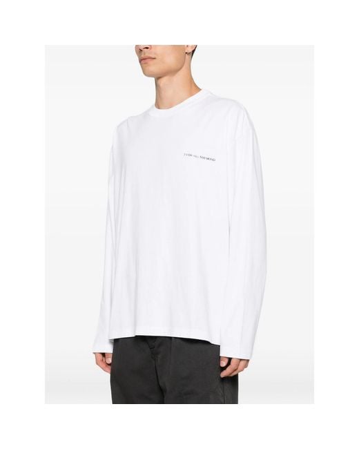 7 For All Mankind White Graphic-Print Long-Sleeve T-Shirt for men