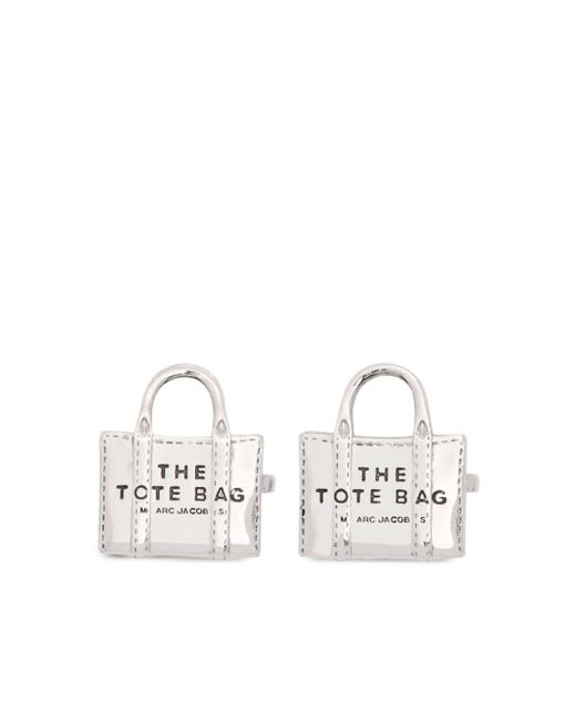 Marc Jacobs White Tote Bag Stud Earrings