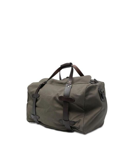 Filson Gray Medium Leather-Trim Duffle Bag for men