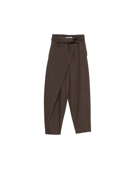 Rohe Brown Wrap-Style Twist-Detail Trousers