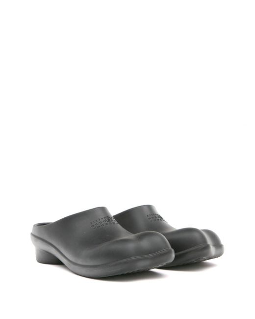 MM6 by Maison Martin Margiela Gray Anatomic Numbers-Motif Slippers
