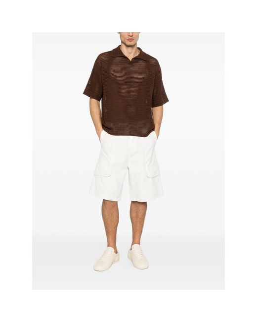 Arte' White Cargo-Pocket Shorts for men