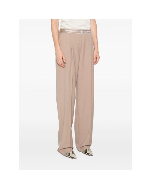 Casablanca Natural Logo-Waistband Trousers
