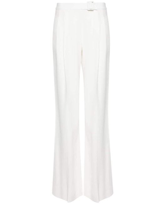 Ermanno Scervino White Belted Waist Tailored Trousers