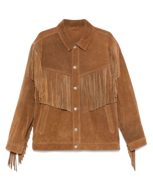 Isabel Marant Brown Fringed Western-Style Leather Jacket for men