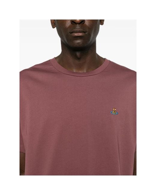 Vivienne Westwood Purple Orb-Embroidered T-Shirt for men