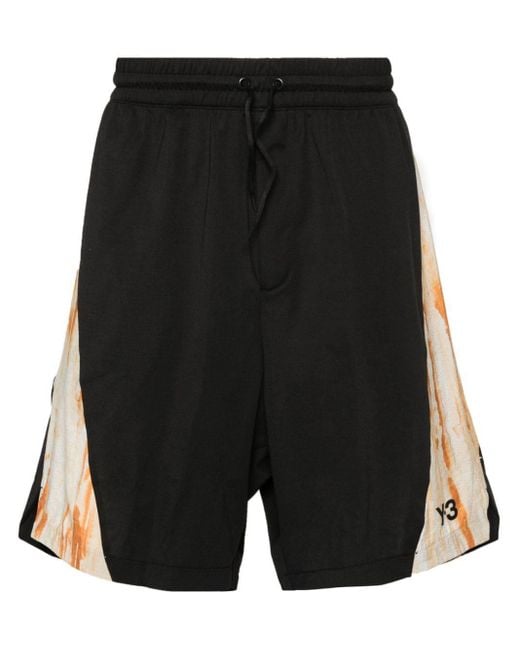 Y-3 Black Rust-Dye Track Shorts for men
