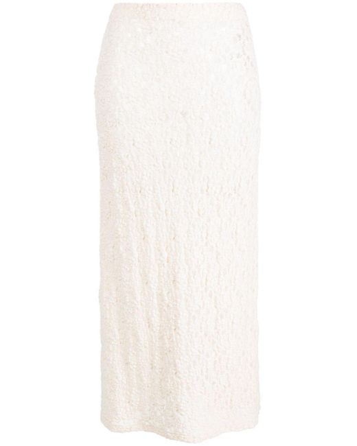 Chloé White Floral-Lace Maxi Skirt