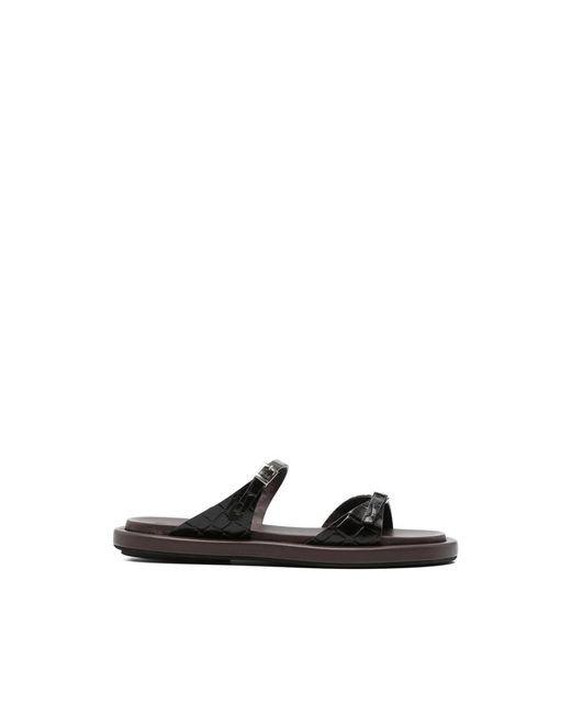 Poeve Black Laila Buckle Sandals