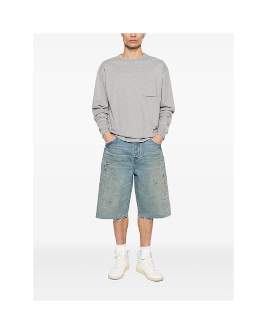 Purple Brand Blue P070 Frayed Shorts for men