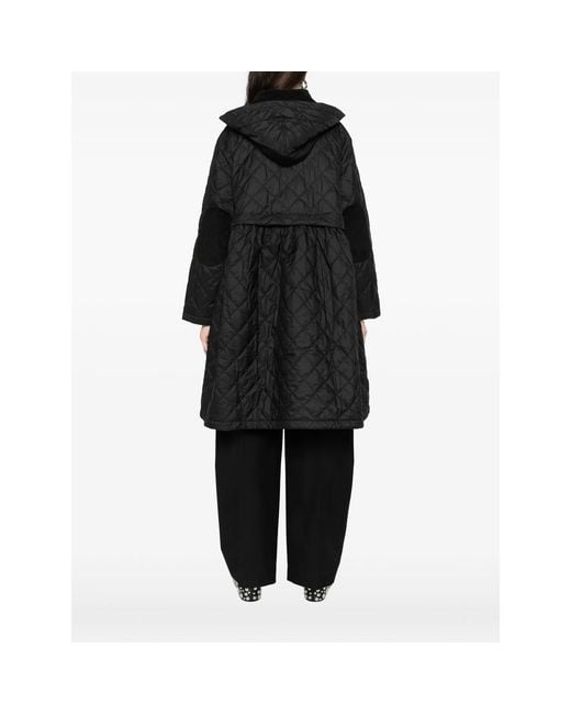 BARBOUR X GANNI Black X Ganni Quilted Hooded Coat
