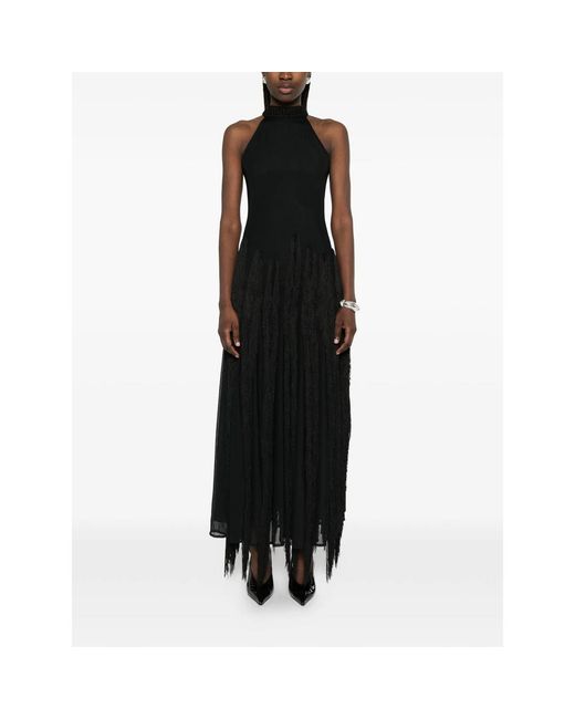 Bless Black Tassel Crocheted Maxi Dress