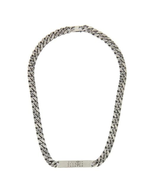 MM6 by Maison Margiela Metallic Logo Necklace for men