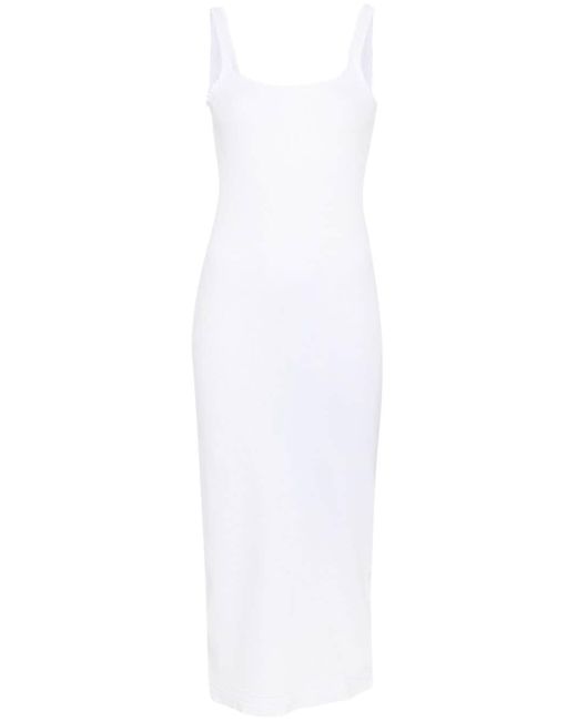 Chloé White Ruffled Stretch-Cotton Dress