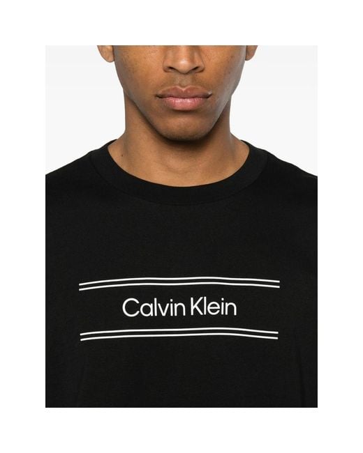 Calvin Klein Black Logo-Print T-Shirt for men