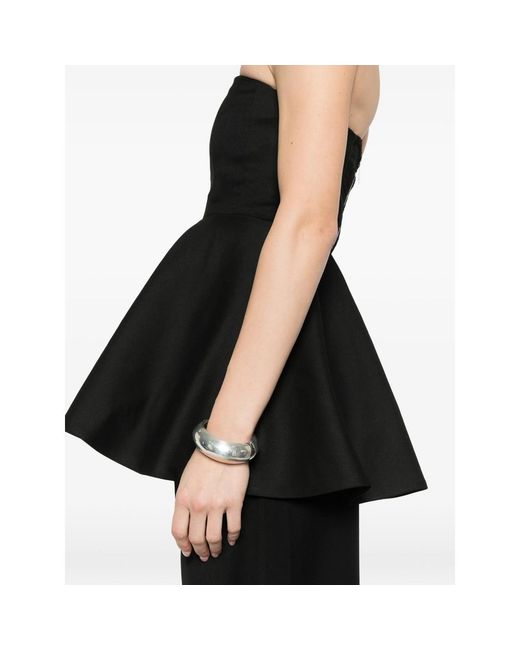 Gestuz Black Strapless Fit Flare Top