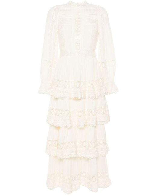 Sea White Haven Lace-Trim Maxi Dress