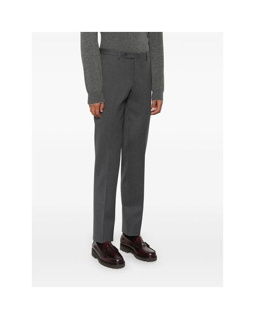 Rota Gray Pressed-Crease Tailored Trousers for men